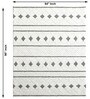 Ivory Geometric Wool And Cotton 8 X 5 Feet Hand Tufted Carpet