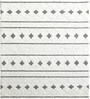 Ivory Geometric Wool And Cotton 8 X 5 Feet Hand Tufted Carpet