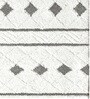 Ivory Geometric Wool And Cotton 8 X 5 Feet Hand Tufted Carpet