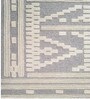 Ivory Geometric Wool And Cotton 8 X 5 Feet Hand Tufted Carpet