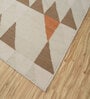 Ivory Geometrical Wool 5 ft X 8 ft Flat Weaves