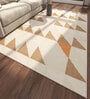 Ivory Geometrical Wool 5 ft X 8 ft Flat Weaves