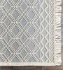 Ivory Geometrical Wool and Cotton 8 x 10 Feet Hand Woven Carpet