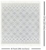 Ivory Geometrical Wool and Cotton 8 x 10 Feet Hand Woven Carpet