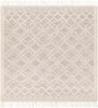 Ivory Geometrical Wool and Cotton 8 x 10 Feet Hand Woven Carpet