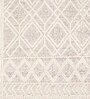 Ivory Geometrical Wool and Cotton 8 x 10 Feet Hand Woven Carpet