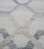 Ivory Geometrical Wool and Viscose 3 ft X 10 ft Flat Weaves Runner
