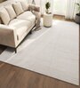 Ivory Geometrical Wool and Viscose 5 ft X 8 ft Flat Weaves