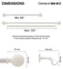 IvoryIron Solid (120 Inches) Curtain Rod with Accessories (Pack of 2)