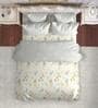 Ivory Microfiber Floral 150 GSM Double Bed Comforter