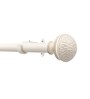 Ivory Mushroom Iron Expandable 1 Curtain Rod with Accessories ( 52 to 144 Inches)