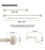 Ivory Mushroom Iron Expandable 1 Curtain Rod with Accessories ( 52 to 144 Inches)