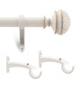 Ivory Mushroom Iron Expandable 1 Curtain Rod with Accessories ( 52 to 144 Inches)
