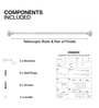 Ivory Mushroom Iron Expandable 1 Curtain Rod with Accessories ( 52 to 144 Inches)