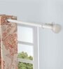 Ivory Mushroom Iron Expandable 1 Curtain Rod with Accessories ( 52 to 144 Inches)