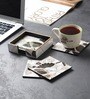 Ivory Noir Bloom Coaster Set of 6