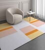 Ivory Polyester Abstract 60 x 84 Inches Flat Weaves Dhurries