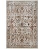 Ivory Persian Polyester 6 ft x 9 ft Machine Made Carpet
