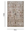 Ivory Persian Polyester 6 ft x 9 ft Machine Made Carpet