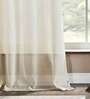 Ivory Polyester Solid 9 Ft Sheer Eyelet 2 Curtains