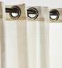 Ivory Polyester Solid 9 Ft Sheer Eyelet 2 Curtains