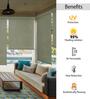 Ivory Polyethylene Solid 108 X 36 inches Semisheer Roller Blind