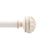 Ivory Round Striped Iron Expandable 1 Curtain Rod with Accessories ( 52 to 144 Inches)