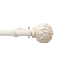 Ivory Round Striped Iron Expandable 1 Curtain Rod with Accessories ( 52 to 144 Inches)