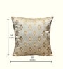 Ivory Silk blend Brocade Meenakari Floral 16x16 inches Cushion Covers (Set of 2)