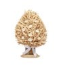 Ivory Inverted Heart Shaped Sola Natural Dried Flowers On Conical Wooden Base