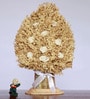 Ivory Inverted Heart Shaped Sola Natural Dried Flowers On Conical Wooden Base