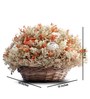 Brown Wood Ivory Sola Arrangement Kashmiri Artificial Flowers