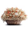 Brown Wood Ivory Sola Arrangement Kashmiri Artificial Flowers