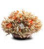 Brown Wood Ivory Sola Arrangement Kashmiri Artificial Flowers