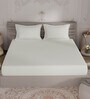 Ivory Solid 400 TC 100% Cotton Double Bedsheet With 2 Pillow Covers Hues Collection