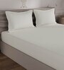 Ivory Solid 400 TC 100% Cotton King Sized Bedsheet With 2  Pillow Covers Hues Collection
