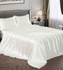 Ivory Solid 400 TC Satin King Fitted Bedsheet with 2 Satin Pillow covers