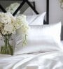 Ivory Solid 400 TC Satin Set of 2 Pillow Covers
