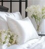 Ivory Solid 400 TC Satin Set of 2 Pillow Covers