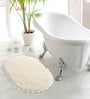 Ivory Solid Cotton 24x16 Inches Max Absorbant Bath Mat