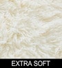 Ivory Solid Polyester 6X6 Feet Machine Made Shaggy Round Carpet
