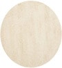 Ivory Solid Polyester 6X6 Feet Machine Made Shaggy Round Carpet