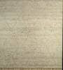 Ivory Solid Polyester 8 ft x 10 ft Hand Knotted Carpet