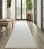 Ivory Solid Viscose 2'11 ft X 10 ft Hand Woven Runner