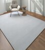 Ivory Solid Viscose 6 ft X 9 ft Hand Woven Carpet