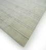 Ivory Solid Wool & Viscose 9 ft x 12 ft Hand Woven Carpet
