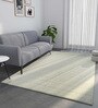 Ivory Solid Wool 6 ft x 9 ft Hand Knotted Carpet