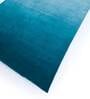 Blue Solid Wool 6 ft x 9 ft Hand Woven Carpet