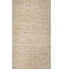 Ivory Solid Wool 6 ft X 9 ft Hand Woven Carpet