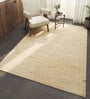 Ivory Solid Wool 6 ft X 9 ft Hand Woven Carpet